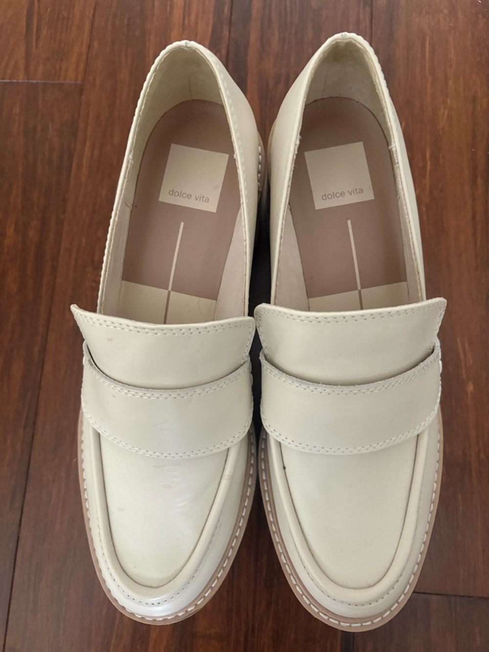 Dolce Vita Women's Cream Leather Penny Loafers